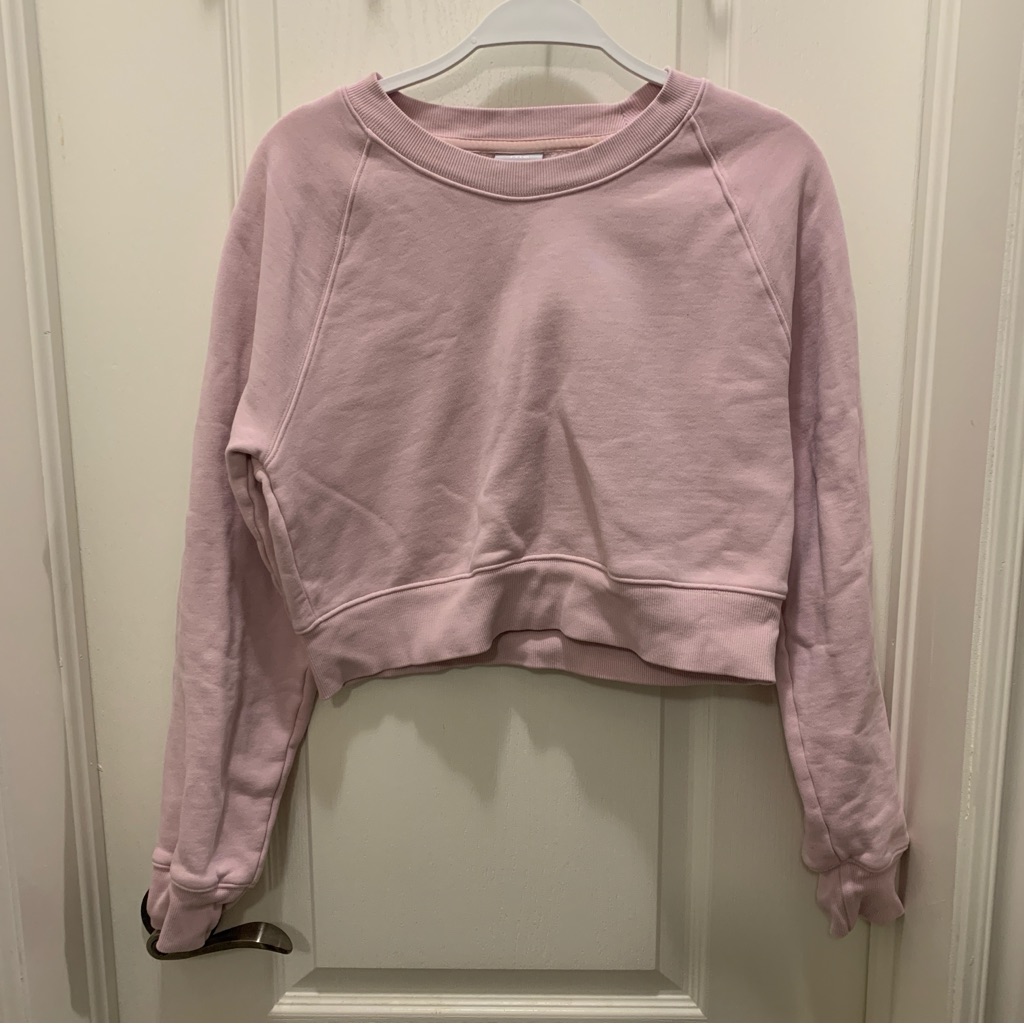 Baby Pink Aritzia (Tna) Cropped Sweatshirt